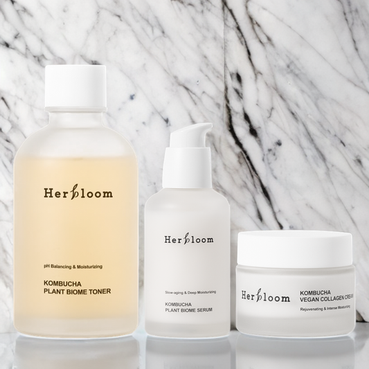 Herbloom Kombucha Skincare Set - Toner, Serum & Cream produkter