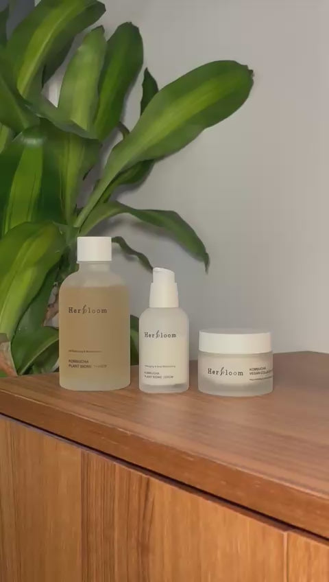 Herbloom Kombucha Skincare Set - Toner, Serum & Cream video